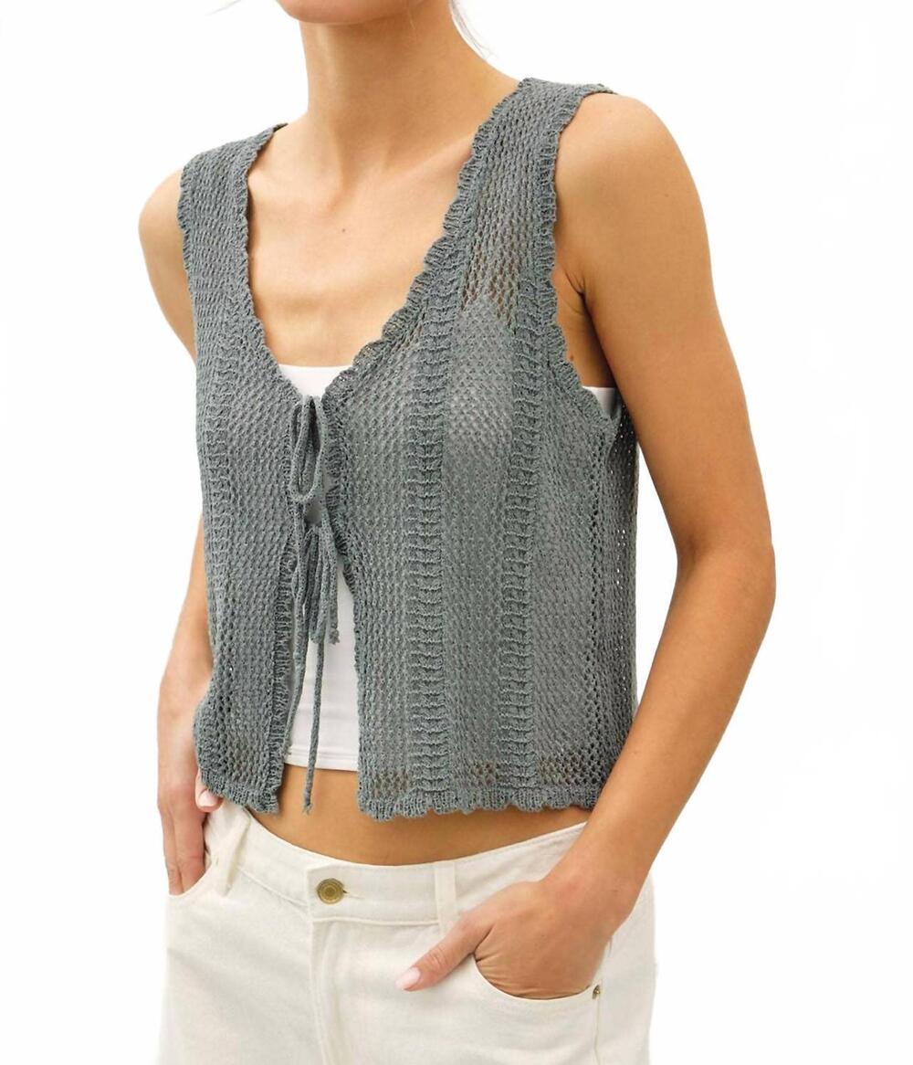 NEW BE COOL whitney knit vest in teal